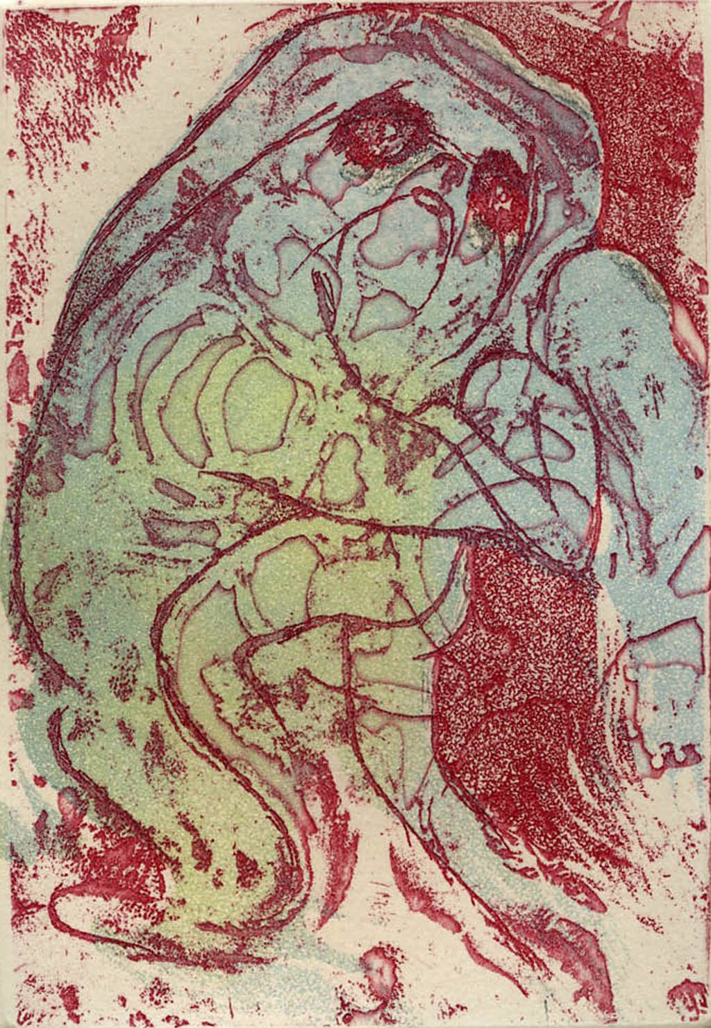 Dorothea Tanning - Red Drama - 1954 color etching